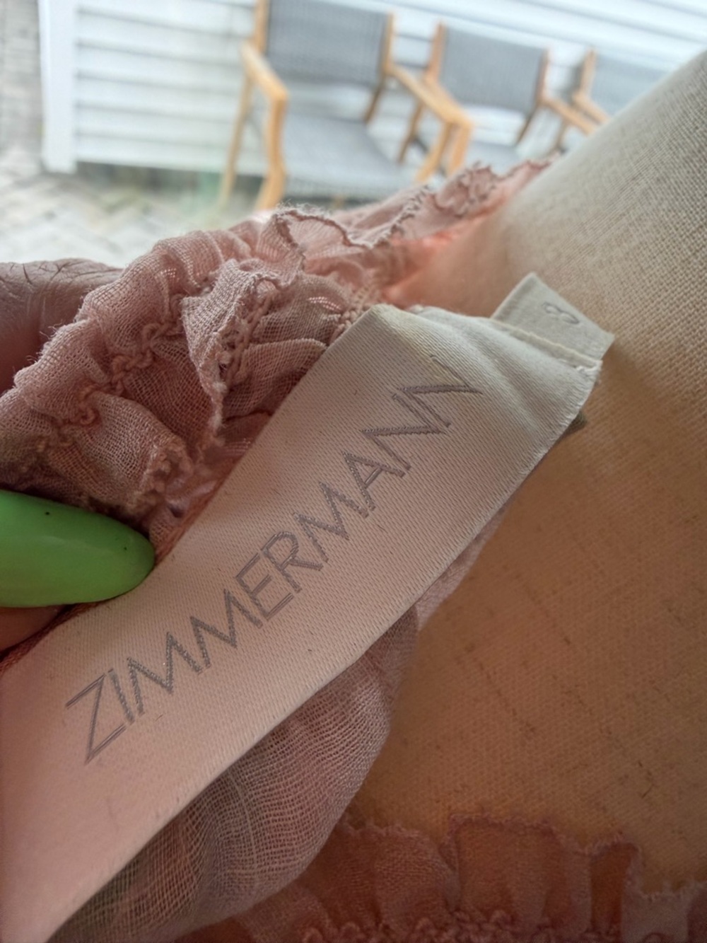 Zimmermann Dusty Pink Floral Smocked-Neck Blouse - Picture 2 of 8
